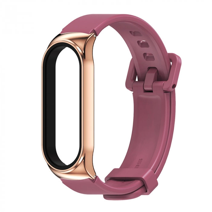 Ремешок MiJobs с металлической капсулой для Xiaomi Mi Band 7 Wine-red